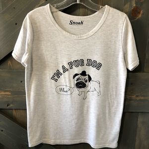 Snoah I’m a Pug Dog Graphic Tee Size Large